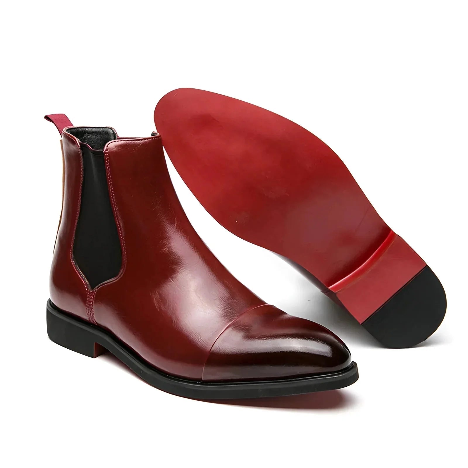 Lukas – Chelsea Boots with Smooth Finish and Red Sole - Boots - Jones & Smith