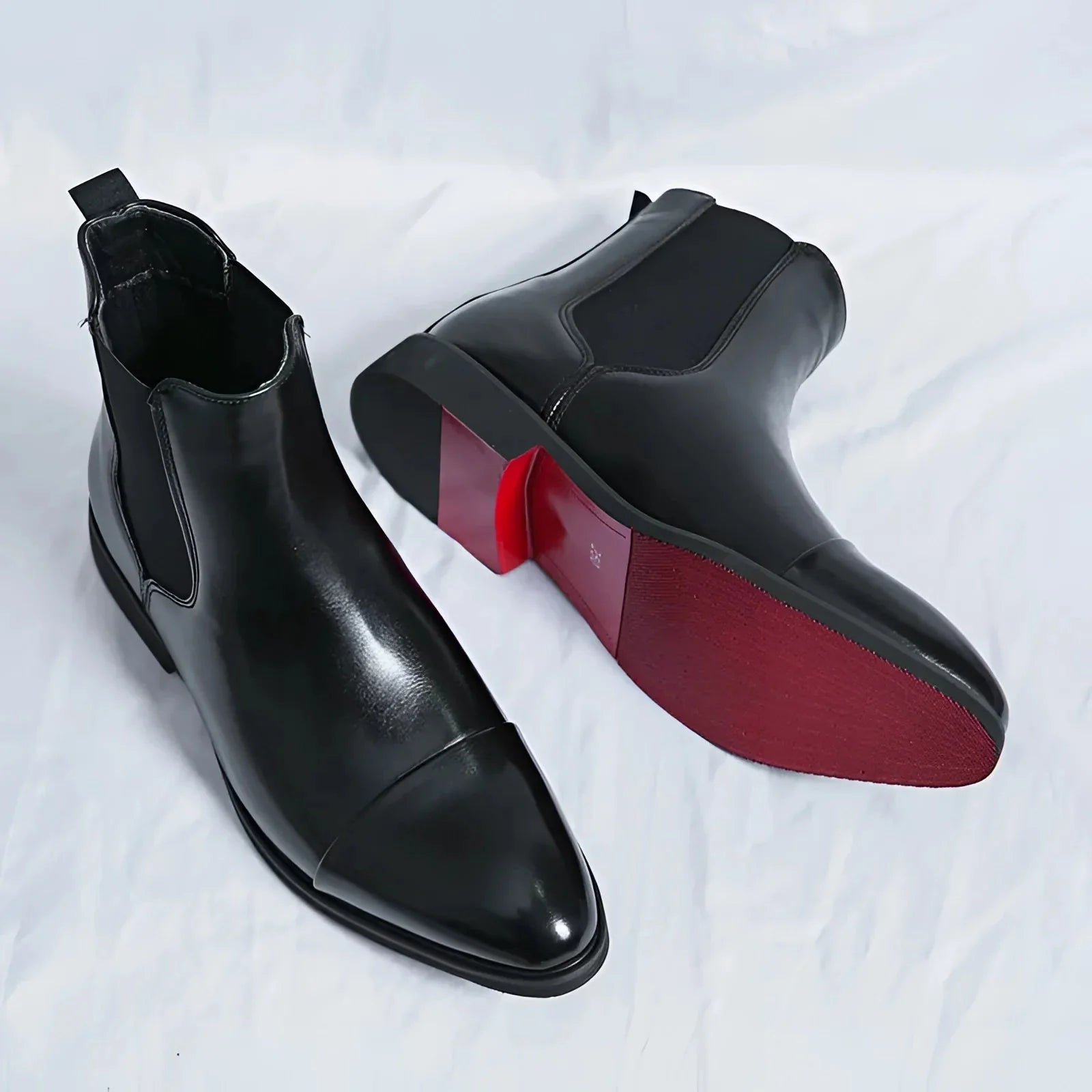Lukas – Chelsea Boots with Smooth Finish and Red Sole - Boots - Jones & Smith