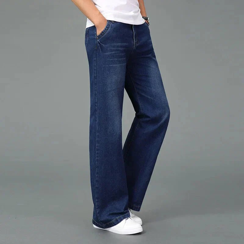 Lukas – Jeans with Bootcut and Retro Charm - Jeans Pants - Navy - Jones & Smith