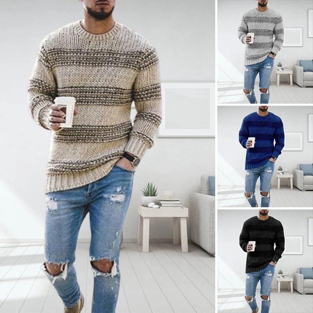 Lukas – Striped Sweater with Soft Texture - Sweaters - Jones & Smith
