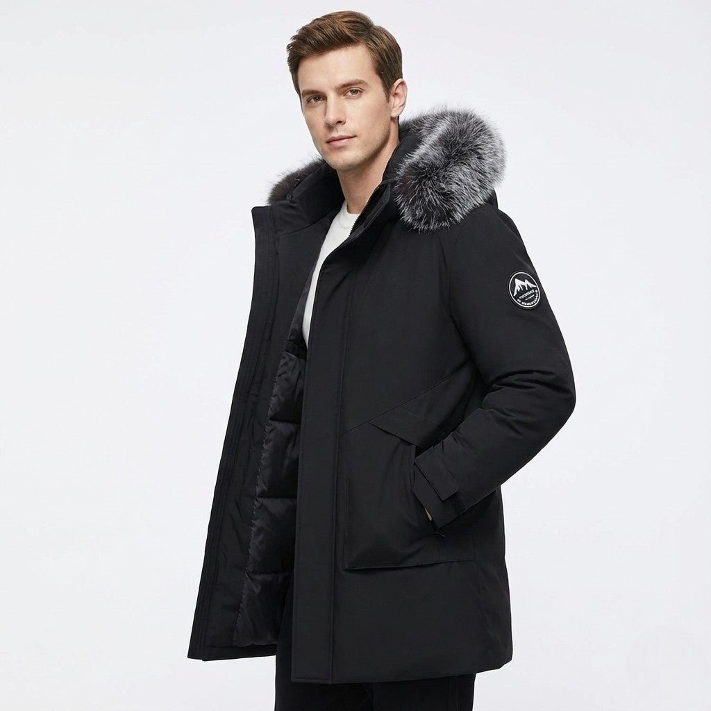 Lukas – Water - Repellent Winter Parka Jacket with Faux Fur Hood - Jackets - Black - Jones & Smith