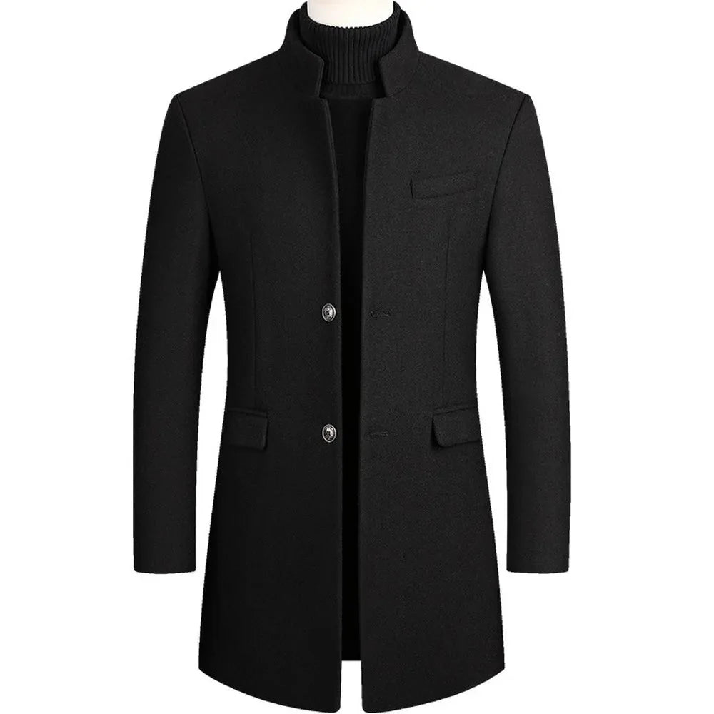Lukas - Wool coat with stand - up collar - Coats - Jones & Smith