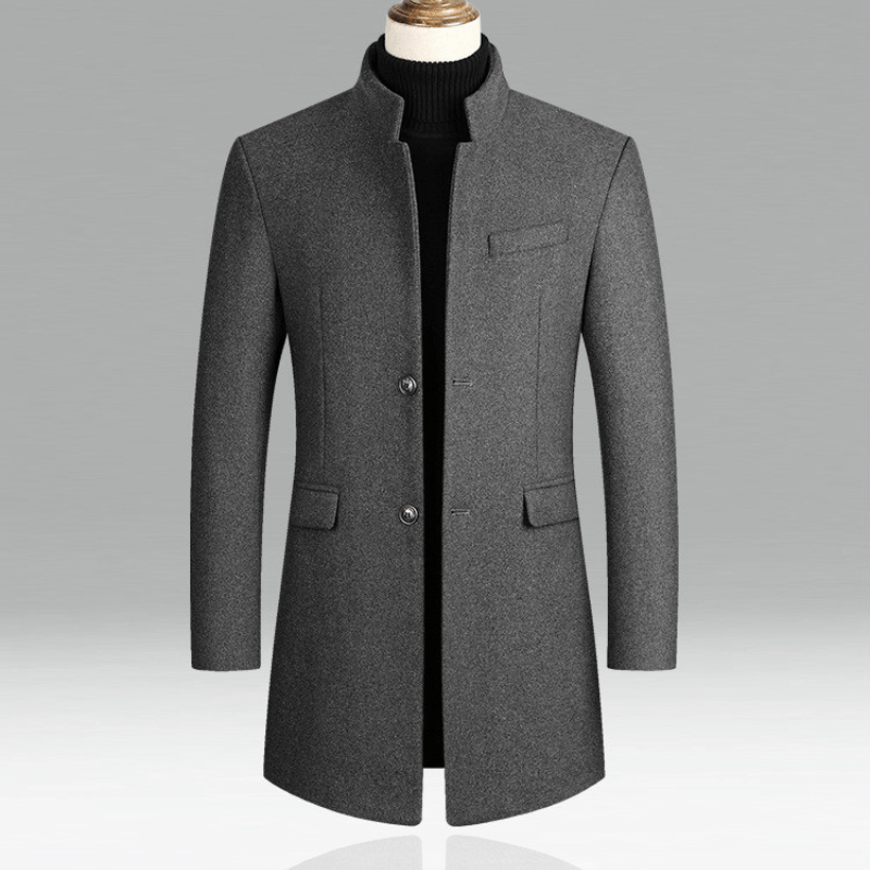 Lukas - Wool coat with stand - up collar - Coats - Jones & Smith