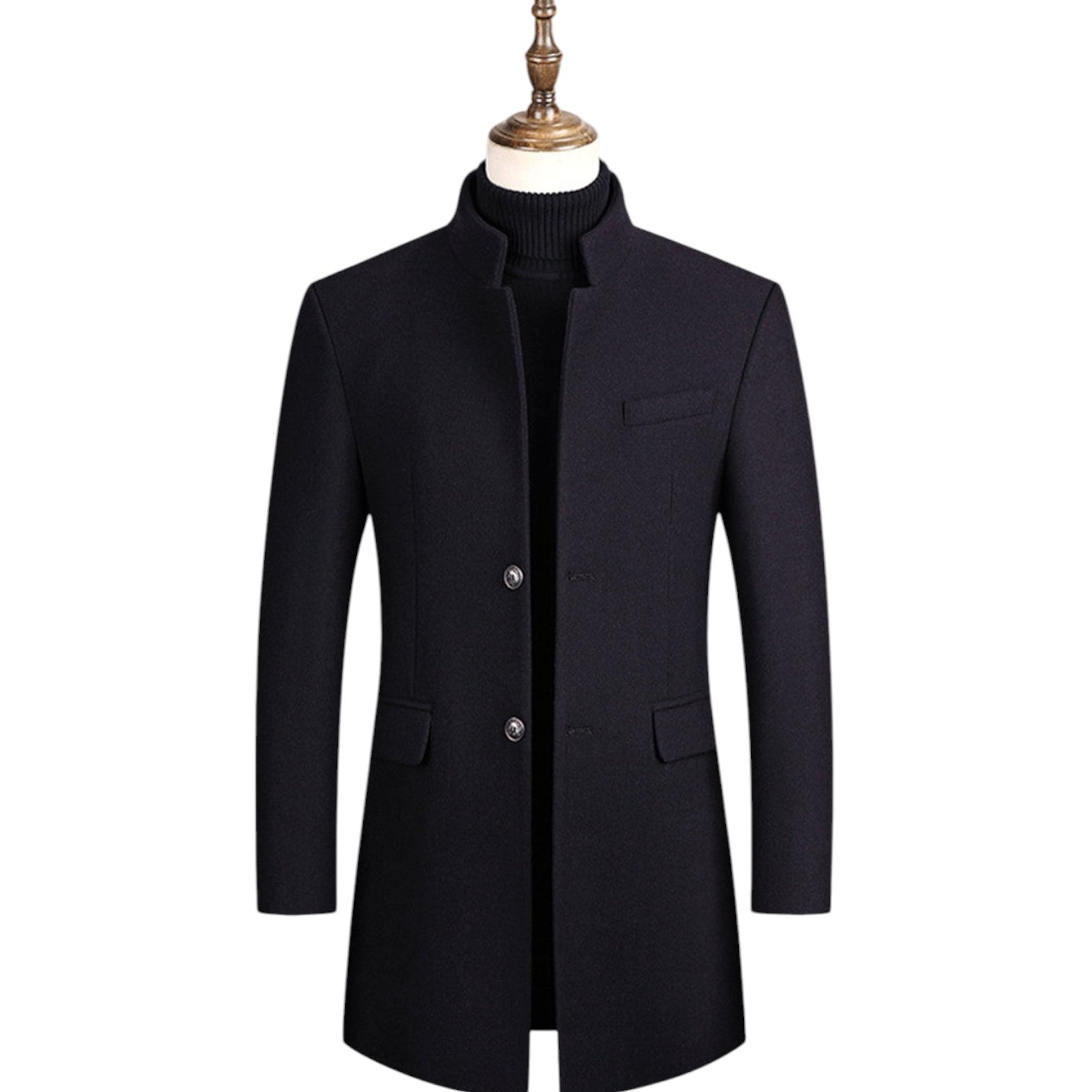 Lukas - Wool coat with stand - up collar - Coats - Jones & Smith