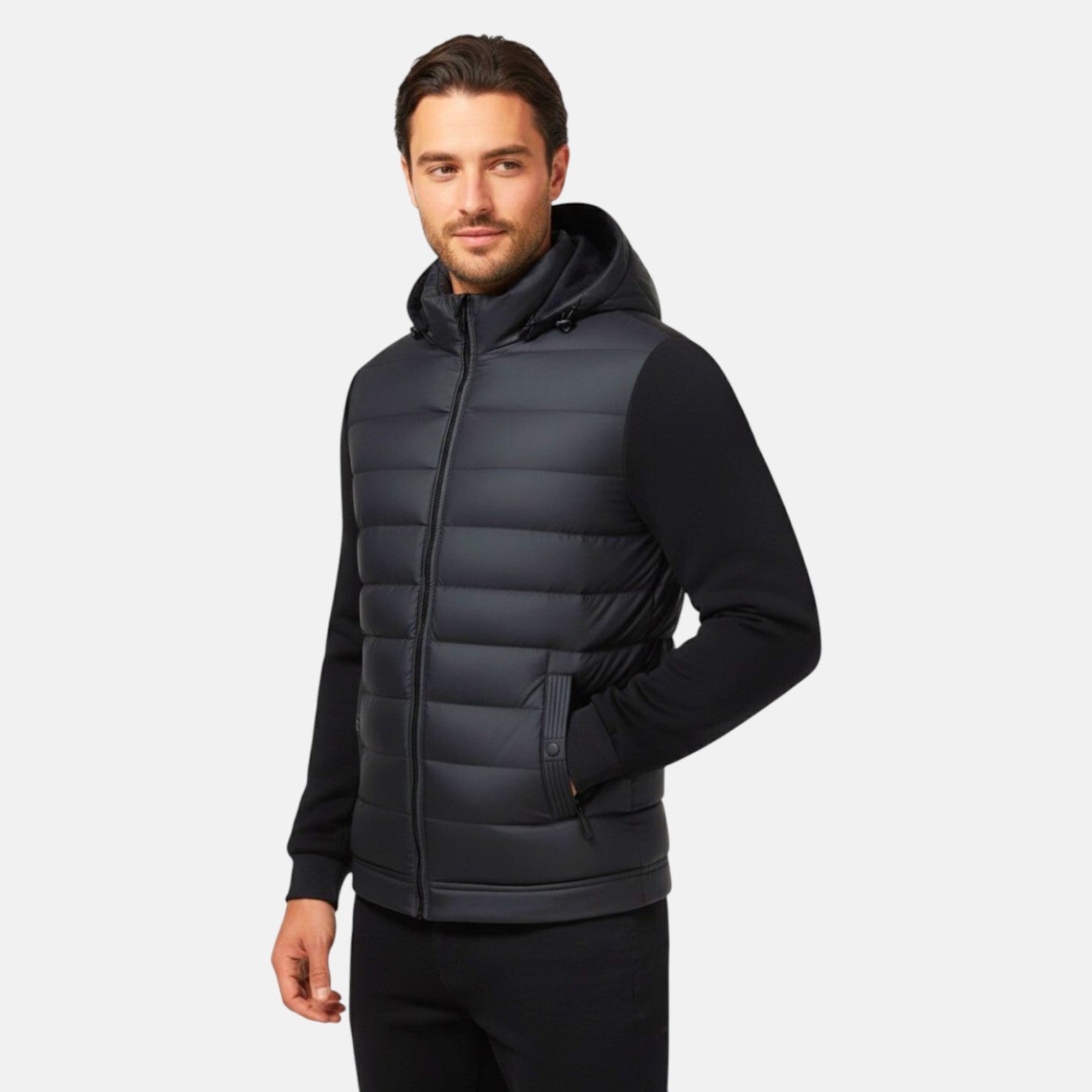 Mateo – Men's Cotton Padded Jacket - Puffer Jacket - Black - Jones & Smith