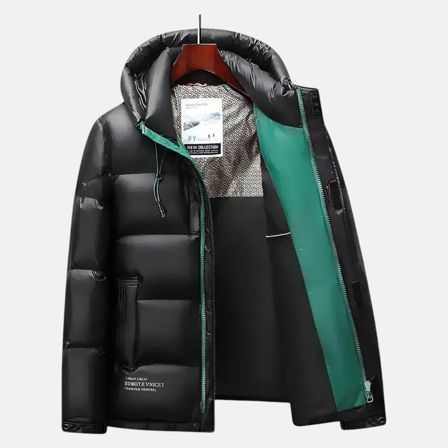 Matteo – Men's Down Jacket with Hood for Winter - Winter Jacket - Black - Jones & Smith