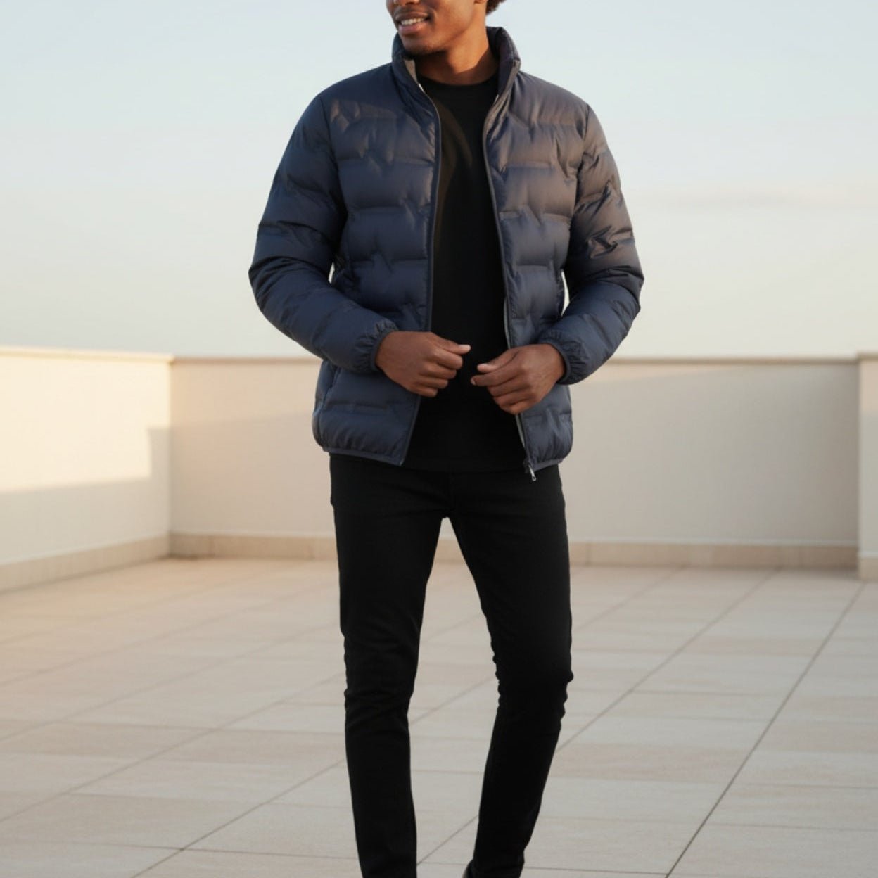 Naveo – Men's Winter Jacket - Puffer Jacket - Navy Blue - Jones & Smith