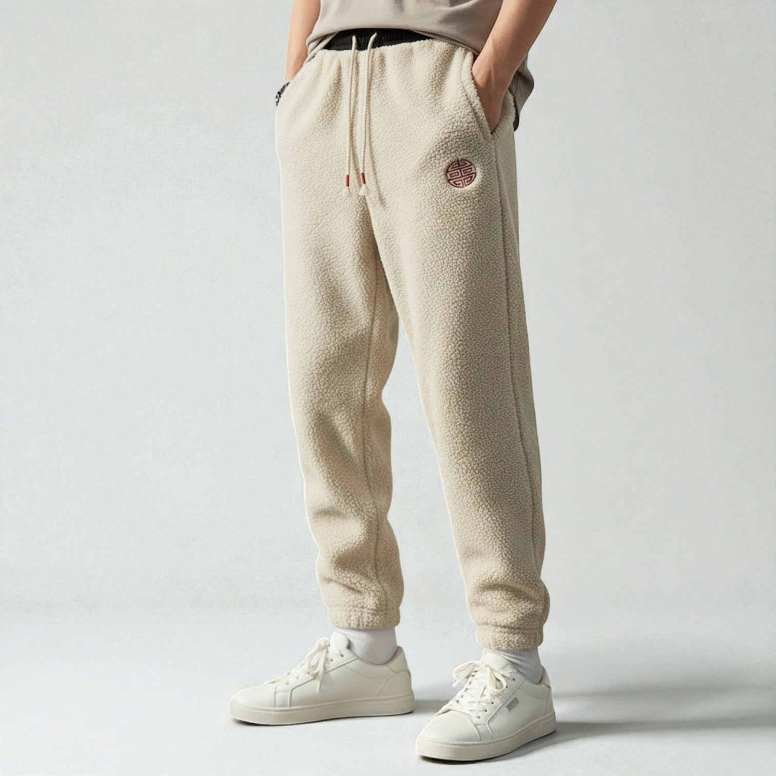 Nico – Men's Wool Jogging Trousers Urban Style - Jogger Pants - Cream White - Jones & Smith
