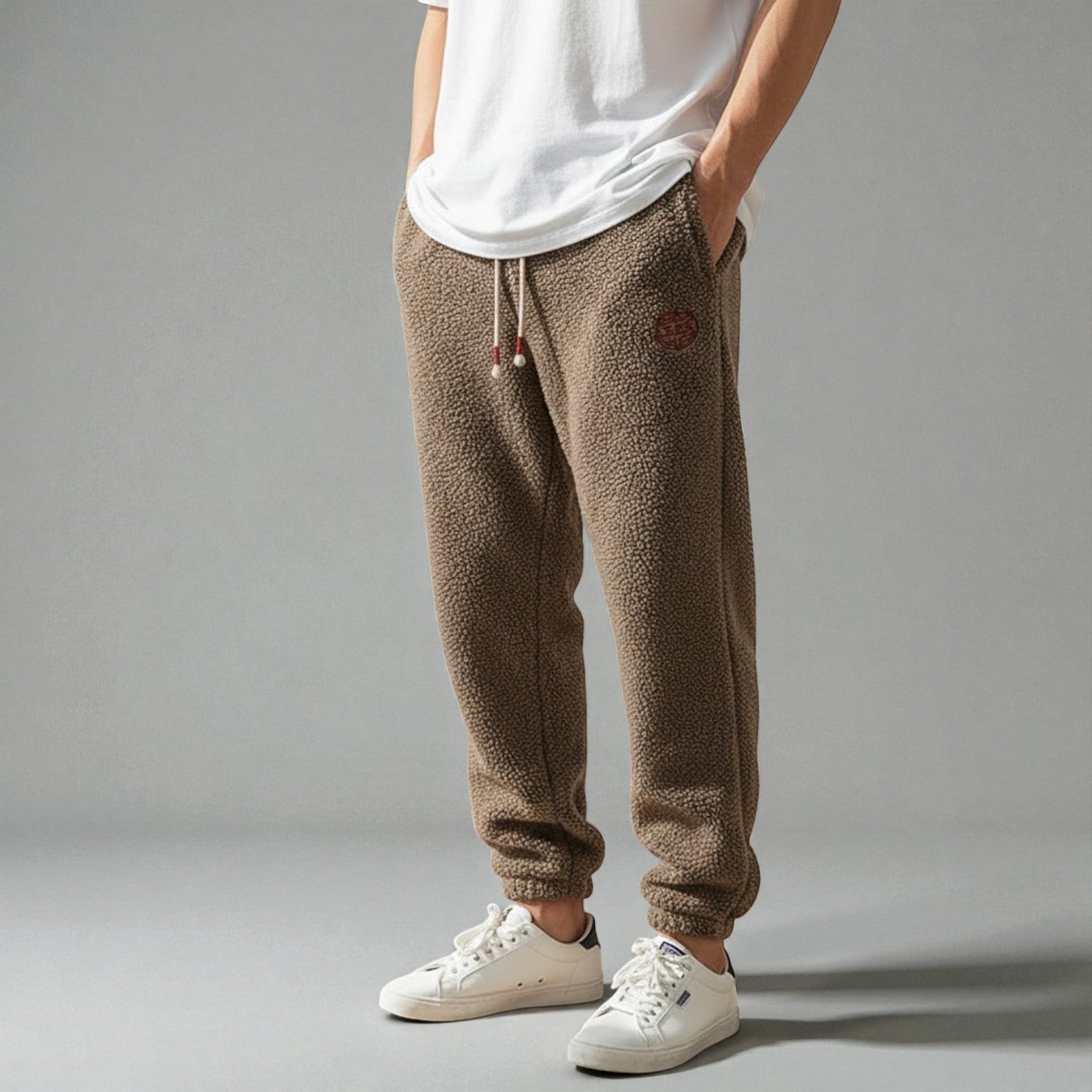 Nico – Men's Wool Jogging Trousers Urban Style - Jogger Pants - Brown - Jones & Smith