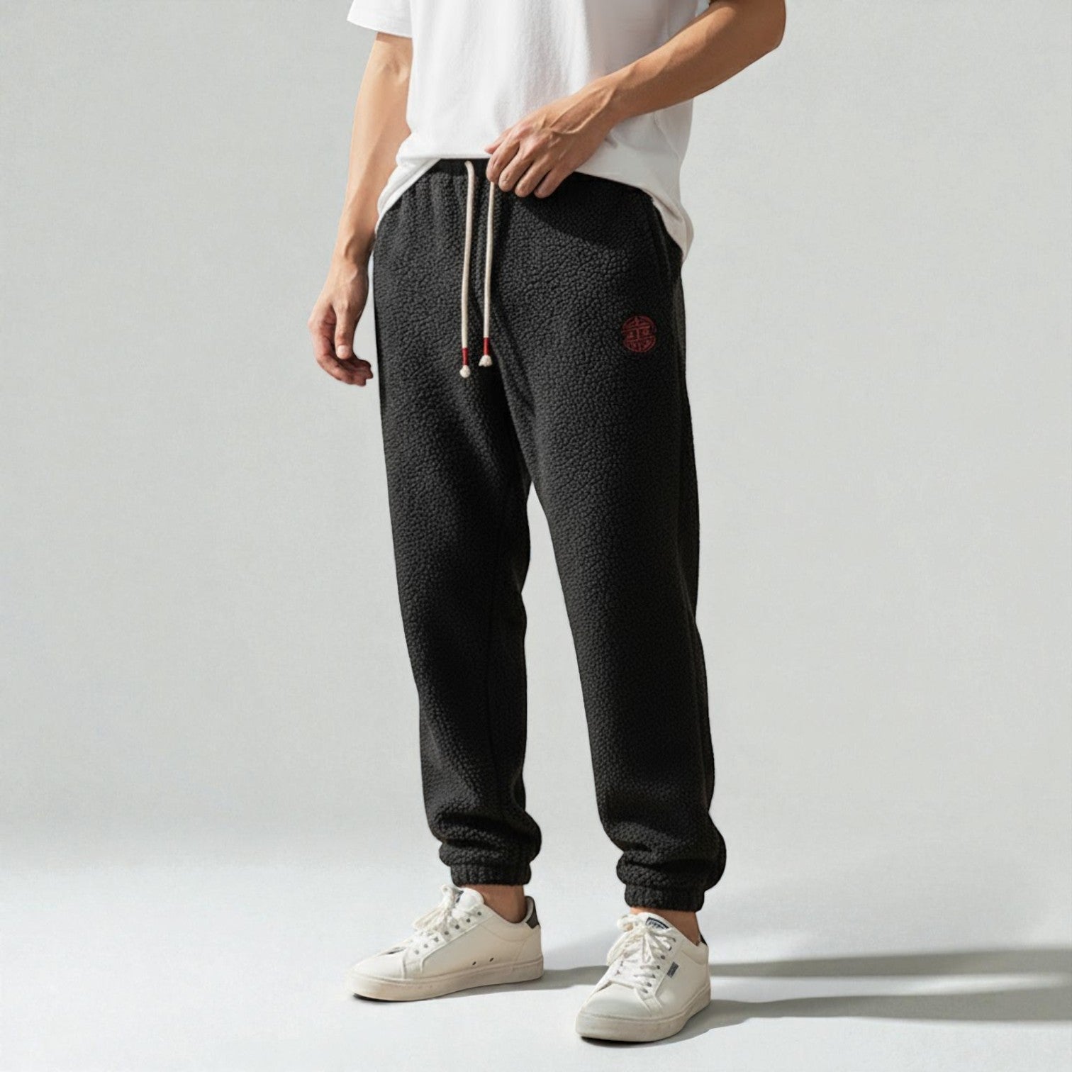 Nico – Men's Wool Jogging Trousers Urban Style - Jogger Pants - Black - Jones & Smith