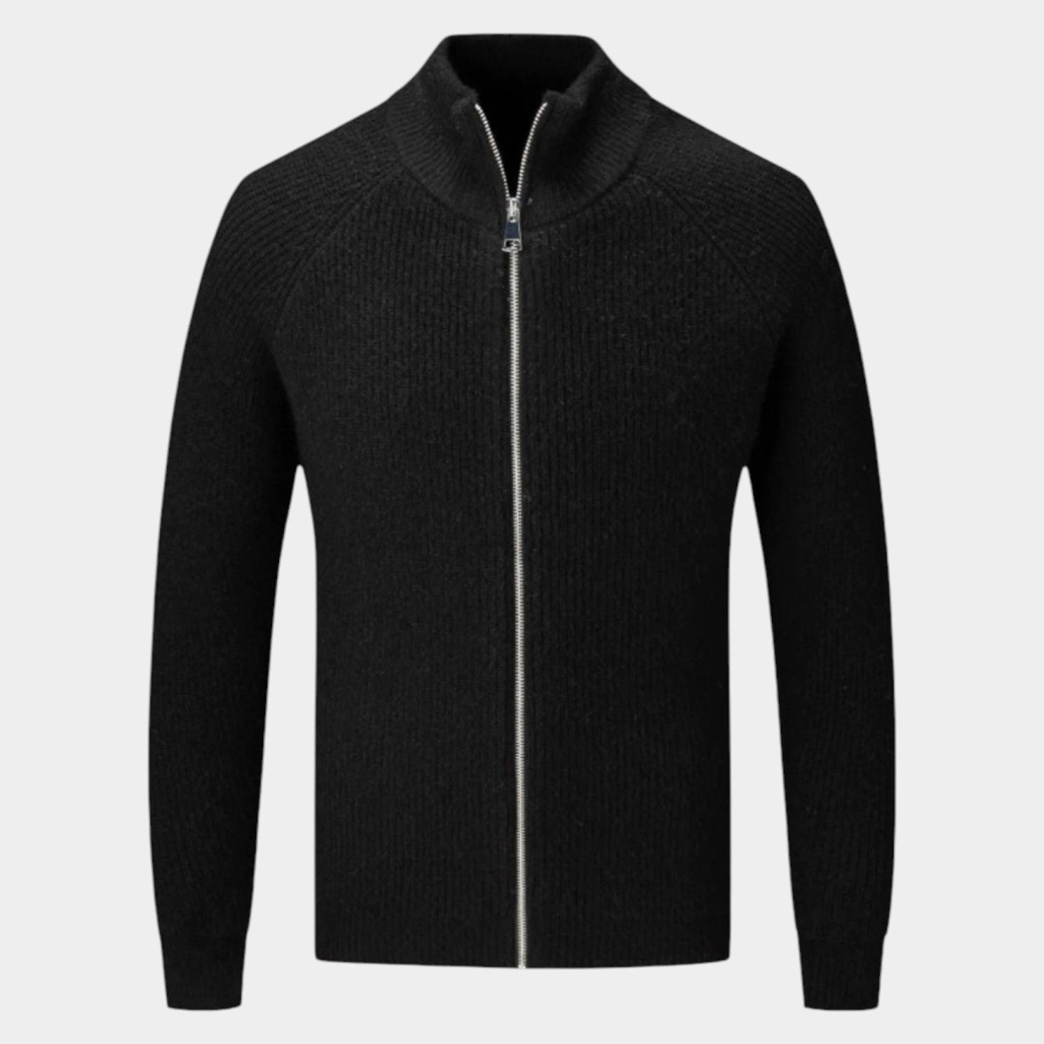 Niko – Men's Cotton Cardigan - Cardigans - Black - Jones & Smith