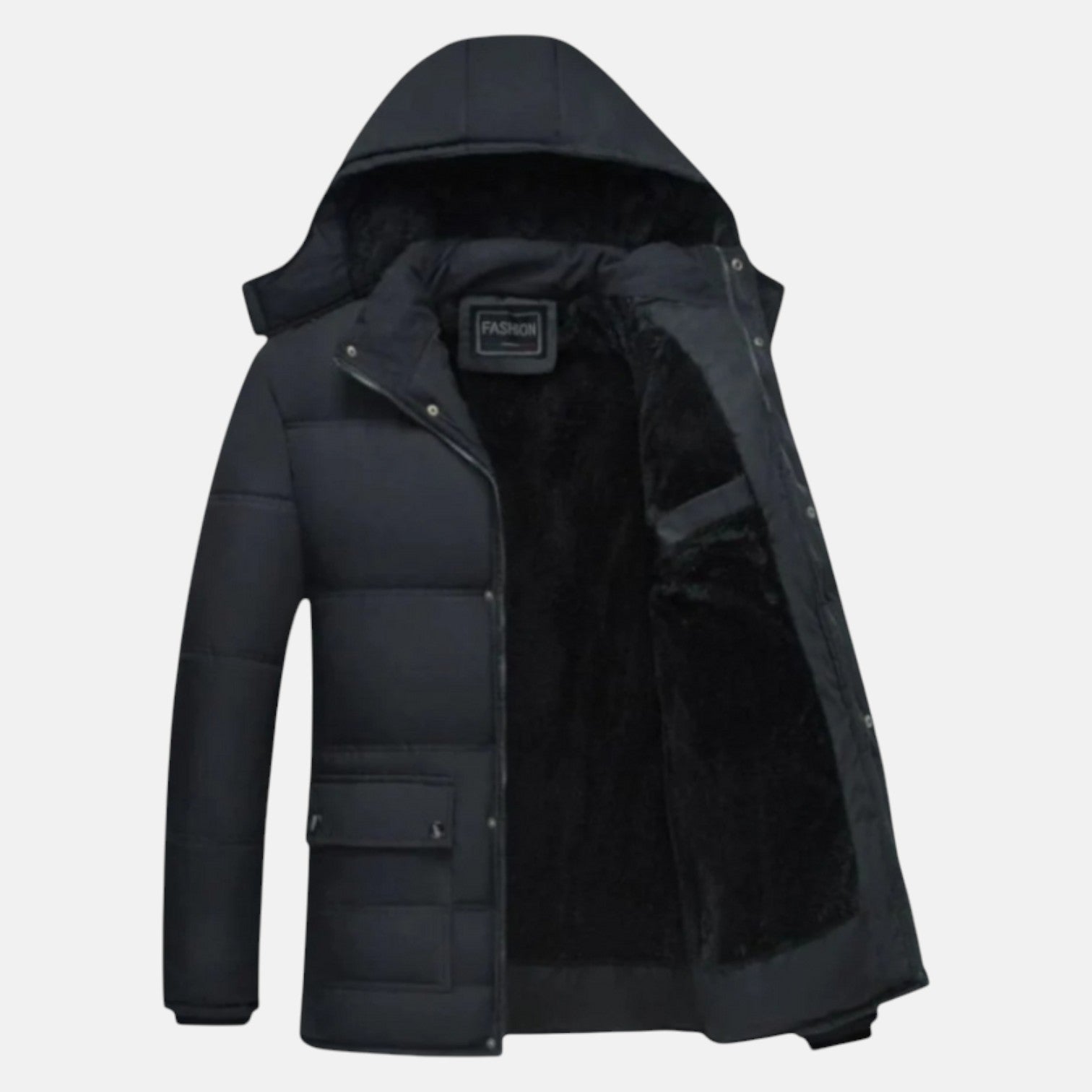 Niko – Men's Cotton Winter Coat - Puffer Jacket - Black - Jones & Smith