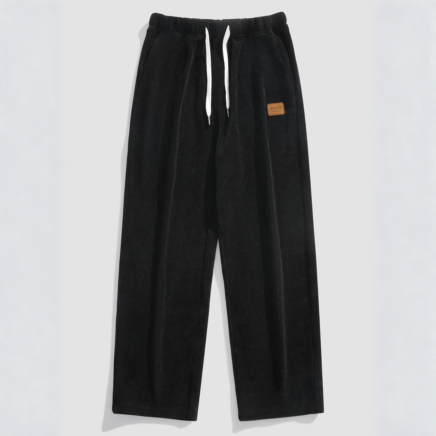 Noah – Men's Cord Trousers Straight Fit - Corduroy pants - Black - Jones & Smith