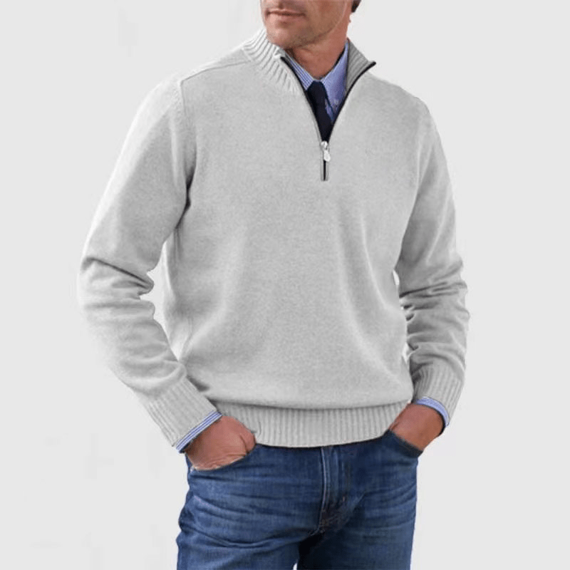 Norwin - Classic Jumper with Half Zip - Sweaters - Jones & Smith