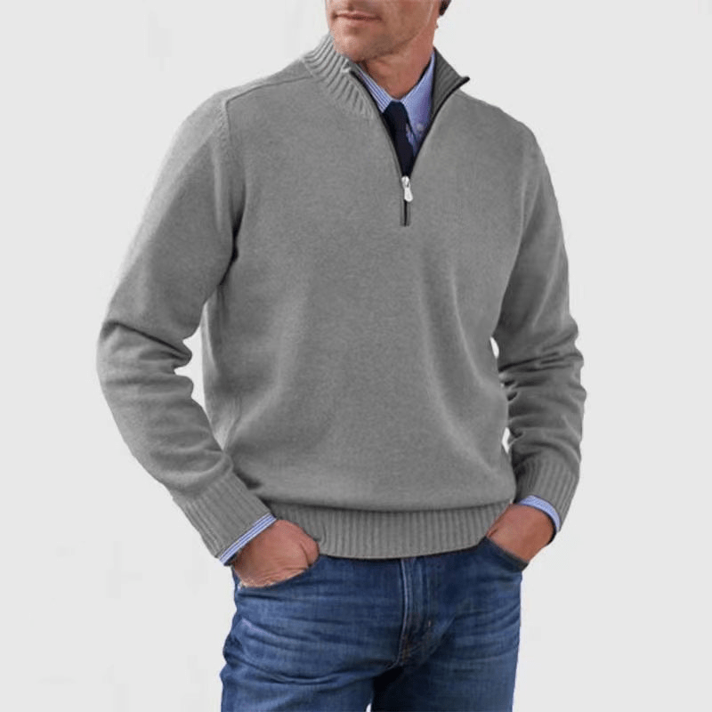 Norwin - Classic Jumper with Half Zip - Sweaters - Jones & Smith