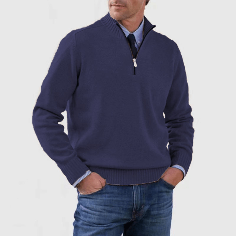 Norwin - Classic Jumper with Half Zip - Sweaters - Jones & Smith