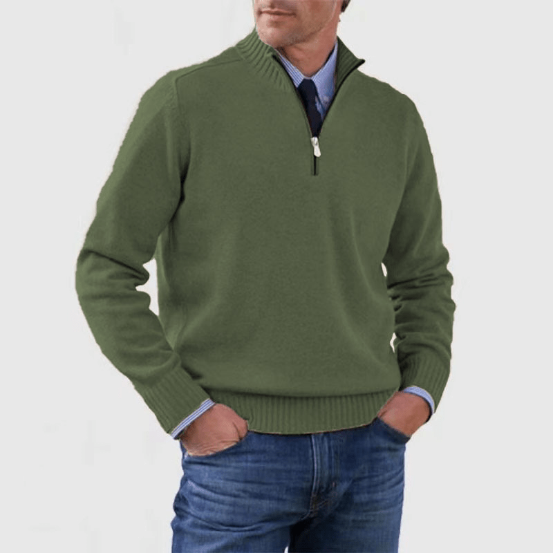 Norwin - Classic Jumper with Half Zip - Sweaters - Jones & Smith