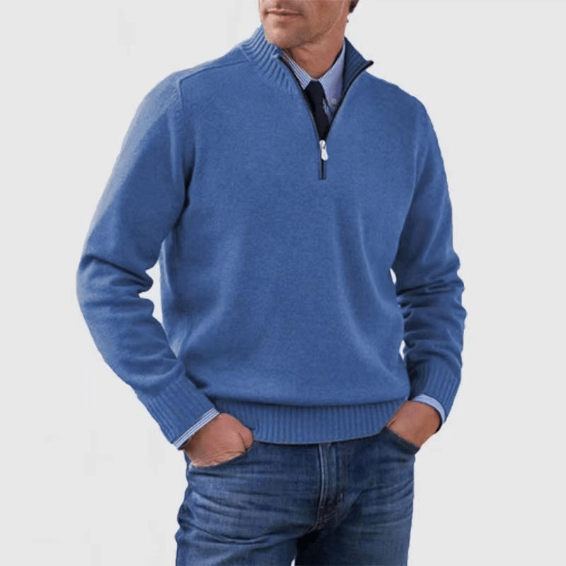 Norwin - Classic Jumper with Half Zip - Sweaters - Jones & Smith