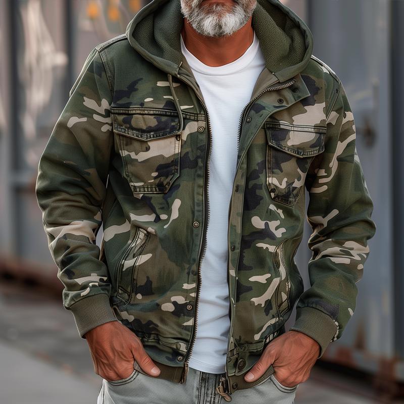 Ortwin - Camouflage Cargo Hooded Jacket - Hoodie Jacket - Jones & Smith