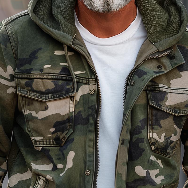 Ortwin - Camouflage Cargo Hooded Jacket - Hoodie Jacket - Jones & Smith