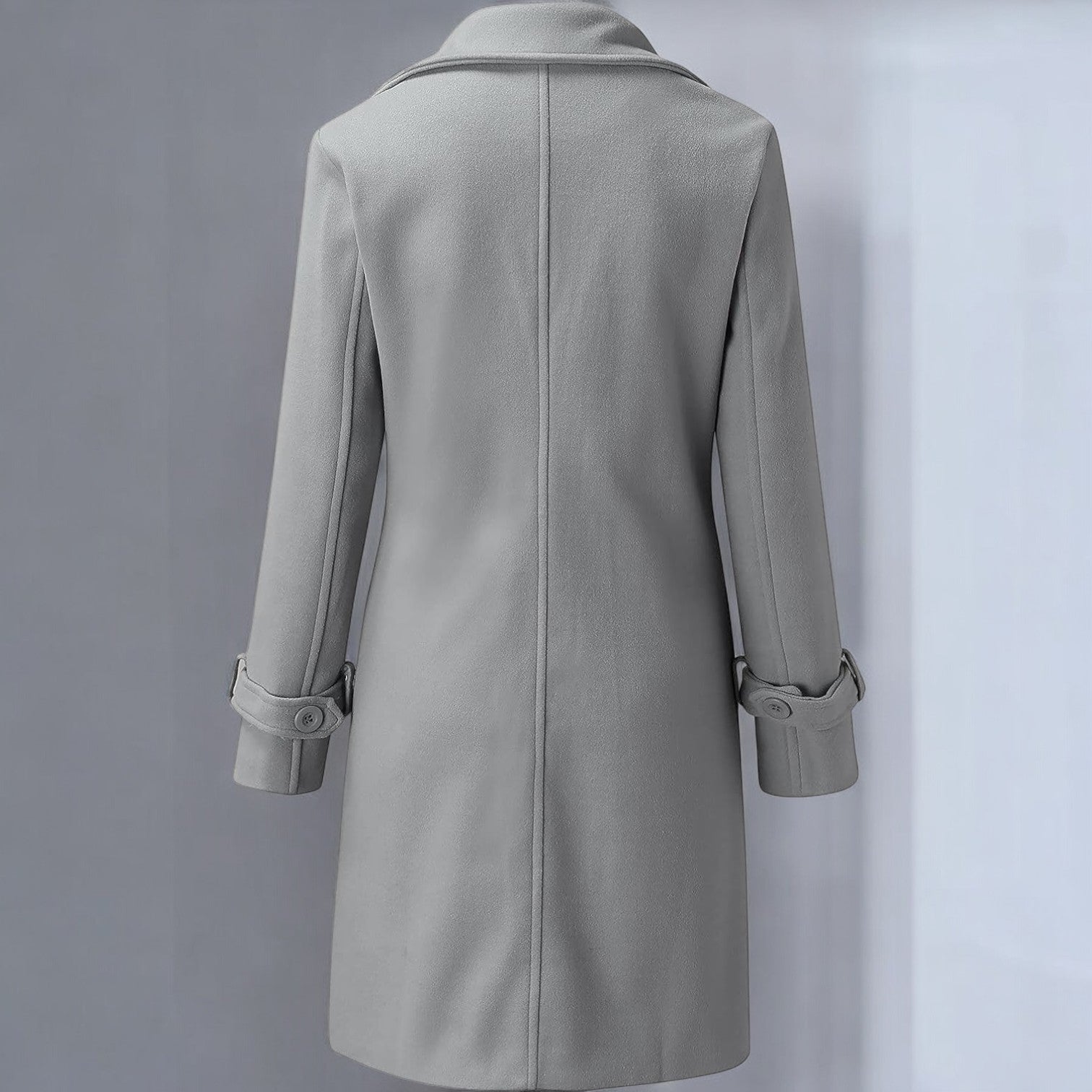 Priya – Women's Coat in Mid - Length with Notched Collar - Coats - Grey - Jones & Smith