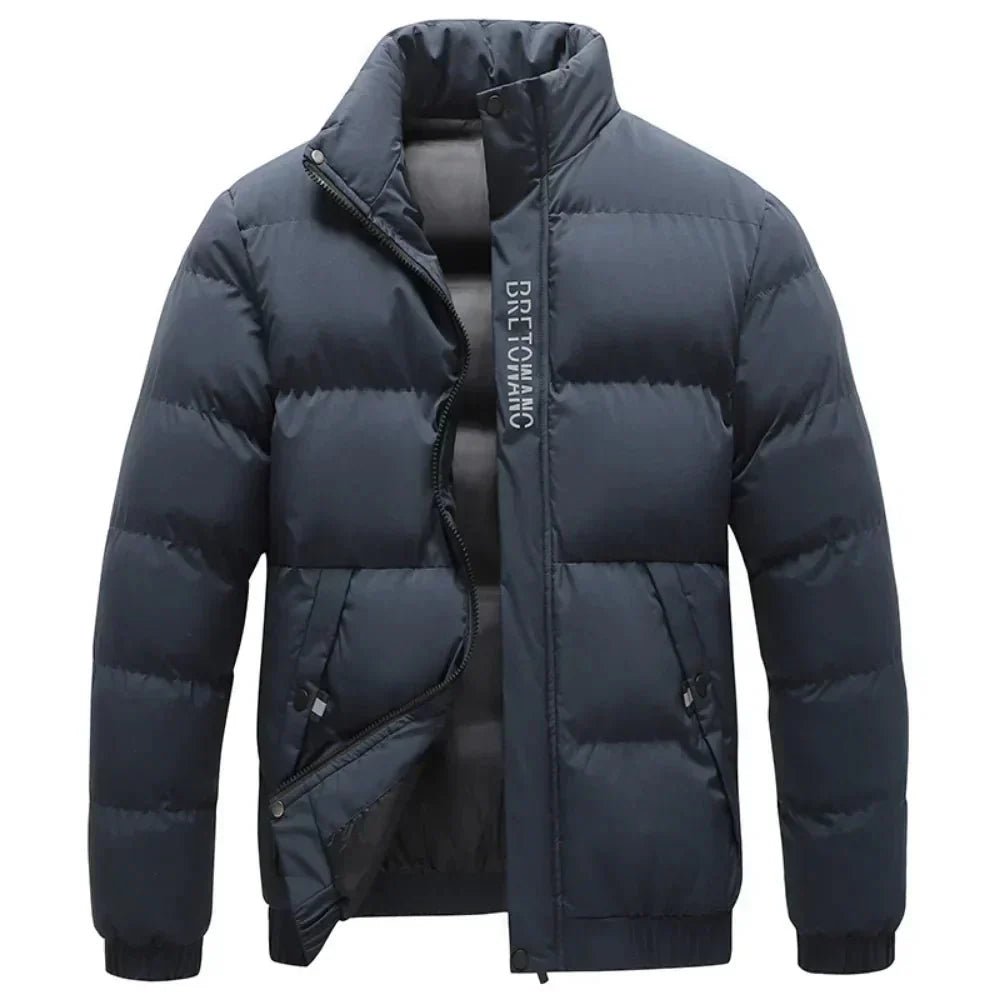 Rafael – Windproof Winter Jacket with Stand - Up Collar - Puffer Jacket - Navy Blue - Jones & Smith