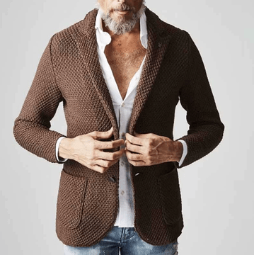 Reiner – Blazer with Herringbone Pattern in Classic Design - Blazer - Brown - Jones & Smith