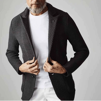 Reiner – Blazer with Herringbone Pattern in Classic Design - Blazer - Black - Jones & Smith