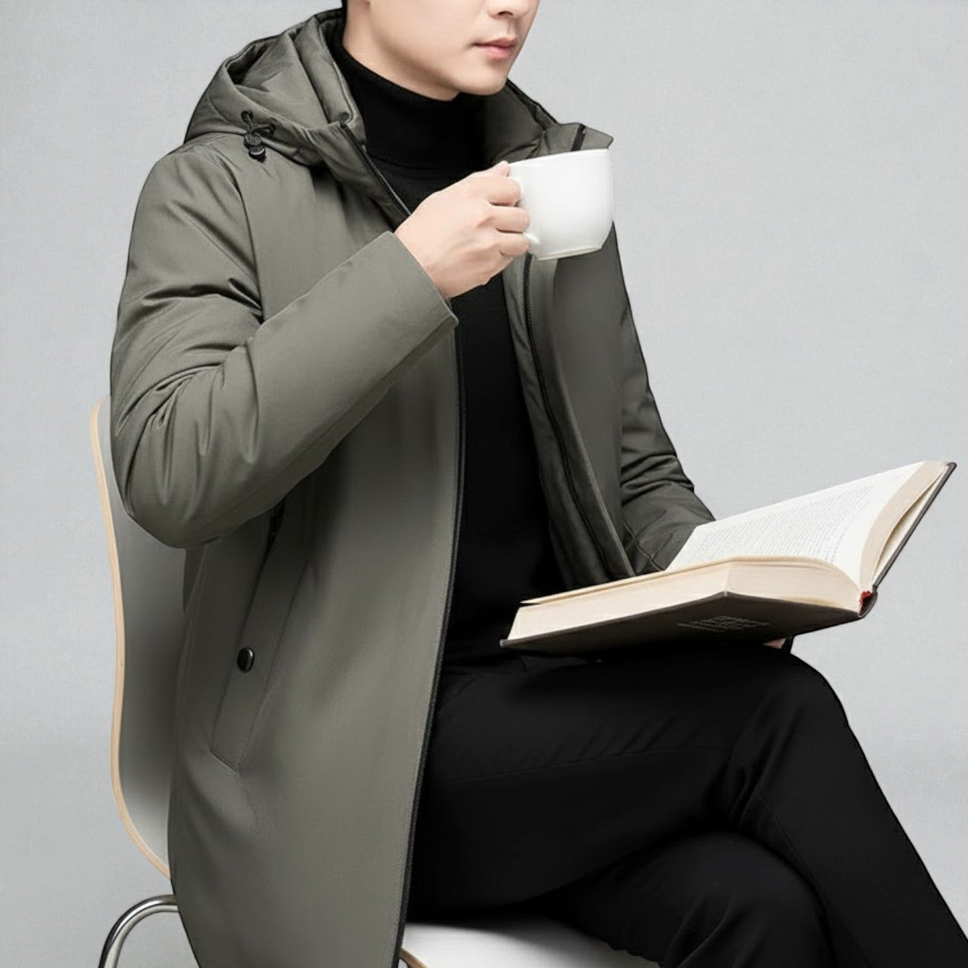 Riven – Men's Winter Jacket with Hood - Winter Jacket - Olive Green - Jones & Smith