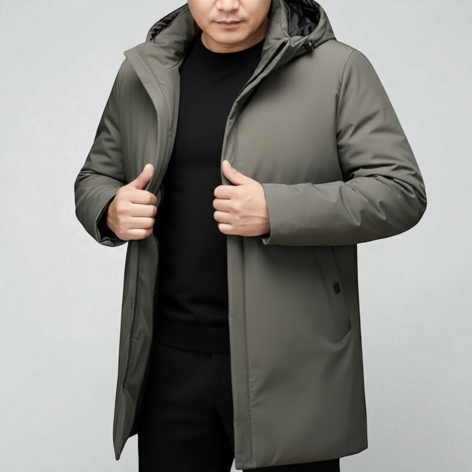 Riven – Men's Winter Jacket with Hood - Winter Jacket - Olive Green - Jones & Smith