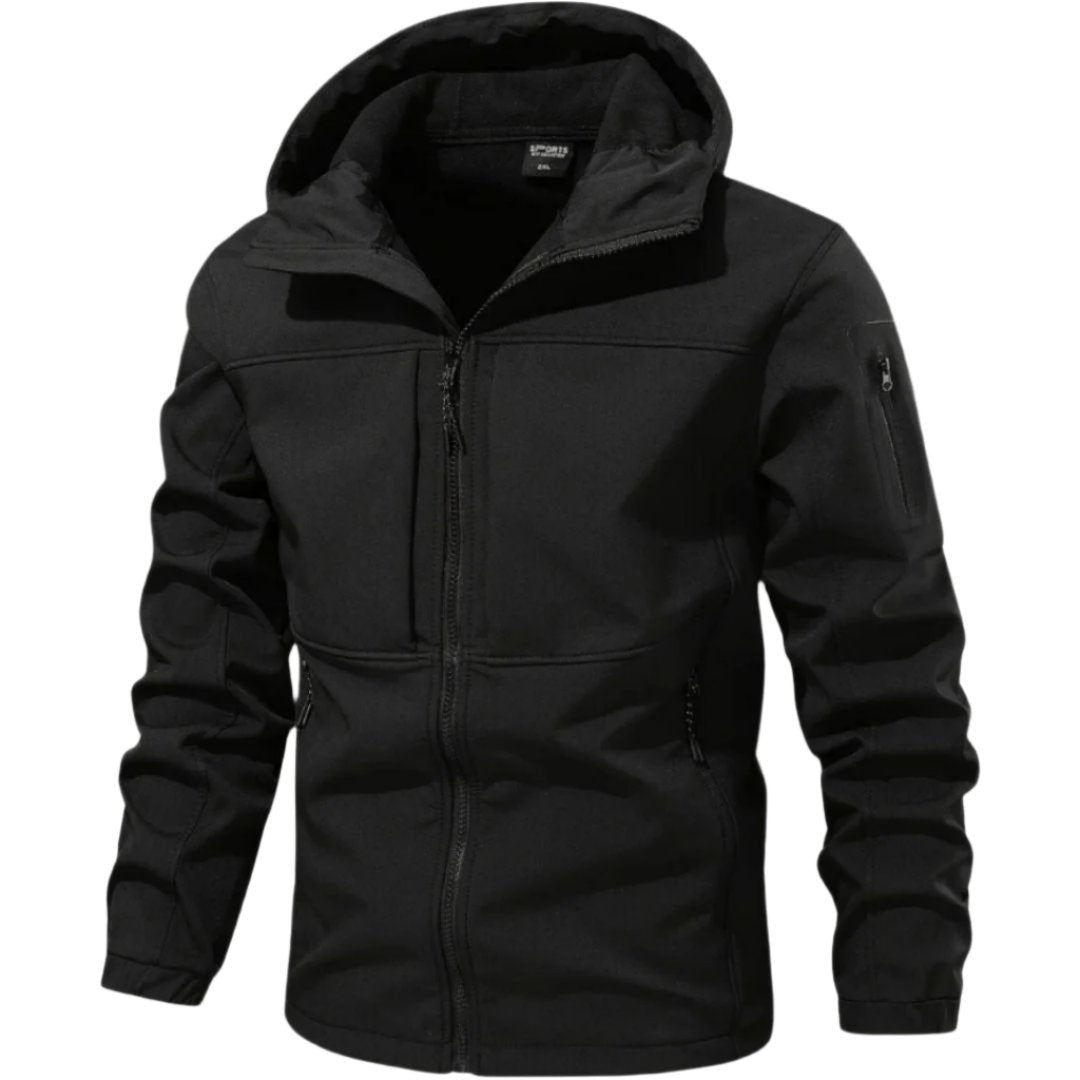 Roland – Winter Jacket with Hood and Full Zip - Hooded Jacket - Black - Jones & Smith