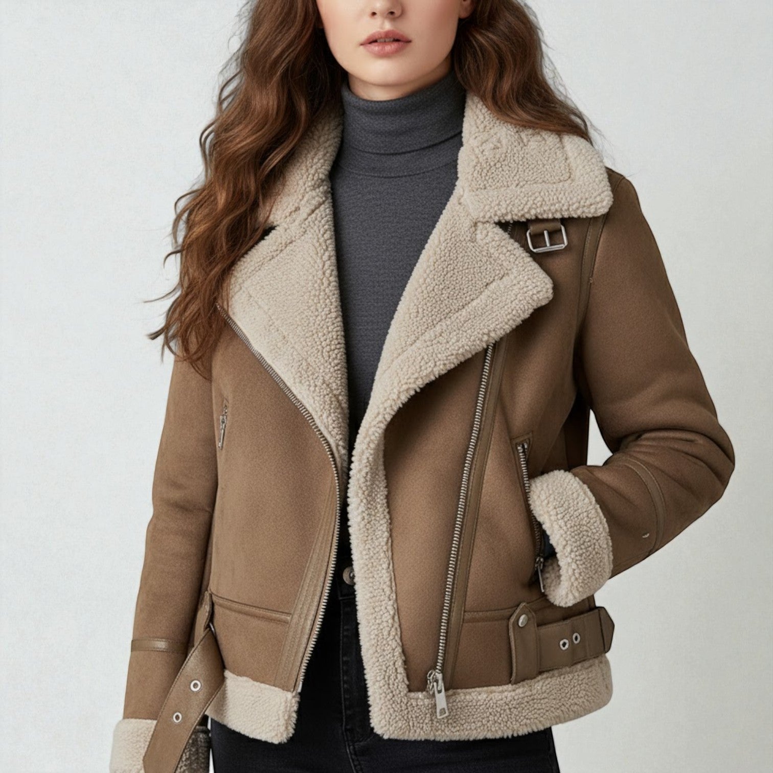 Romy – Women's Cotton Bomber Jacket - Bomber Jacket - Brown - Jones & Smith