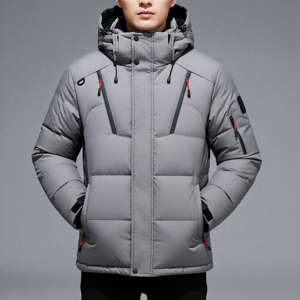 Rovan – Men's Fleece - Lined Waterproof Winter Parka - Winter Jacket - Grey - Jones & Smith