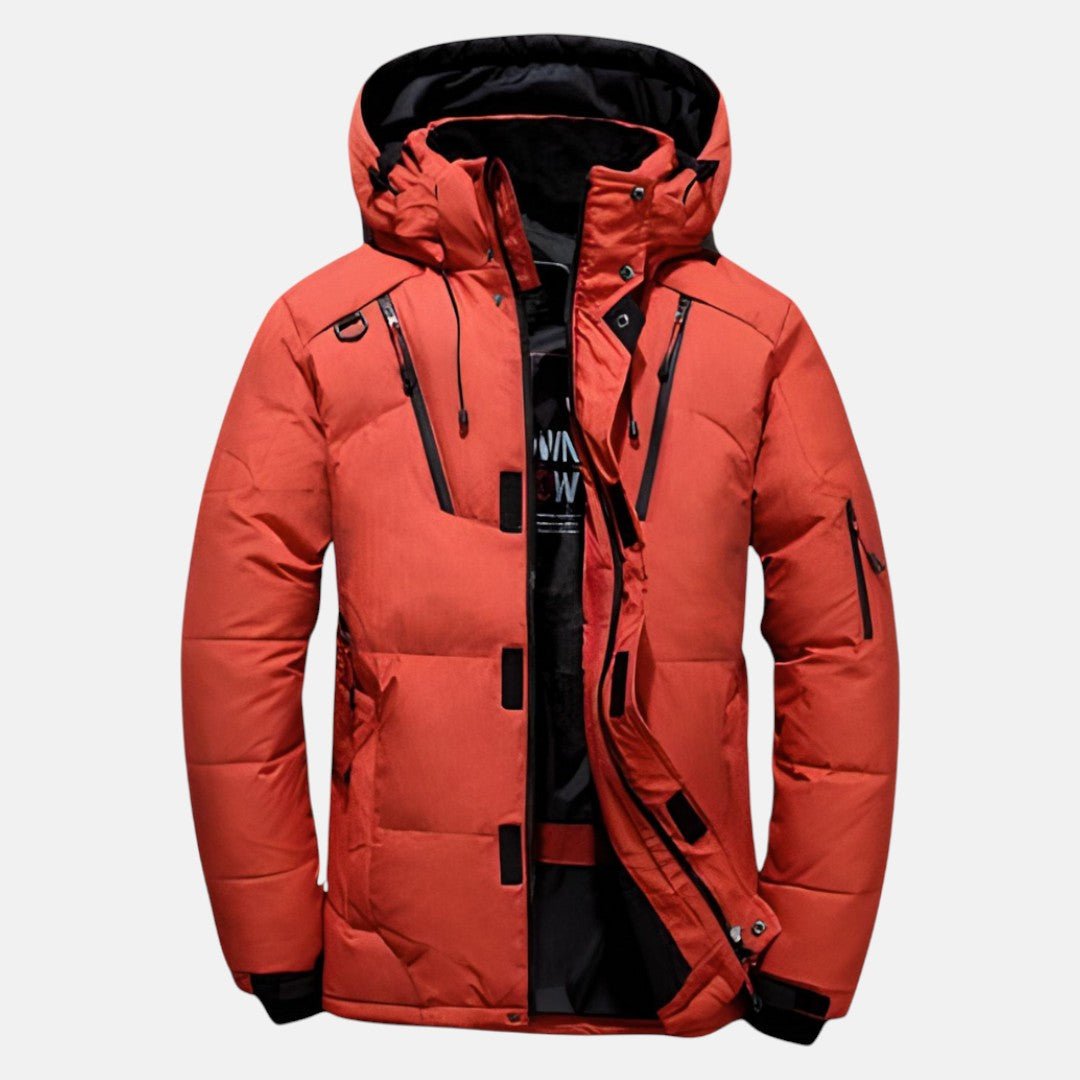 Rovan – Men's Fleece - Lined Waterproof Winter Parka - Winter Jacket - Orange - Jones & Smith