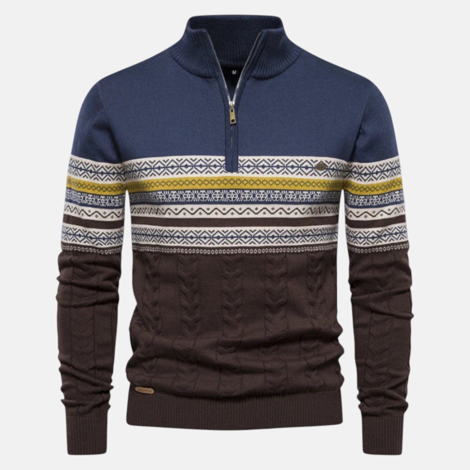 Rudy – Men's Cotton Winter Jumper - Sweater - Blue - Jones & Smith