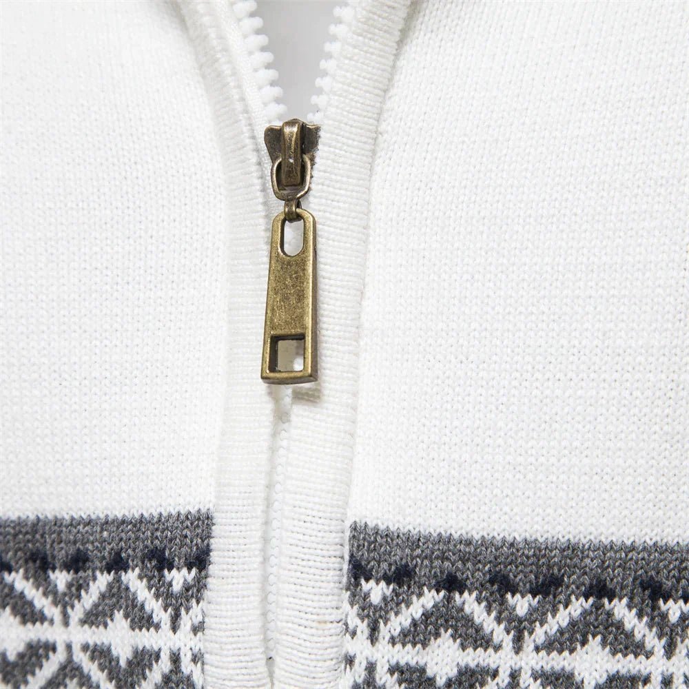 Rudy – Men's Cotton Winter Jumper - Sweater - White - Jones & Smith