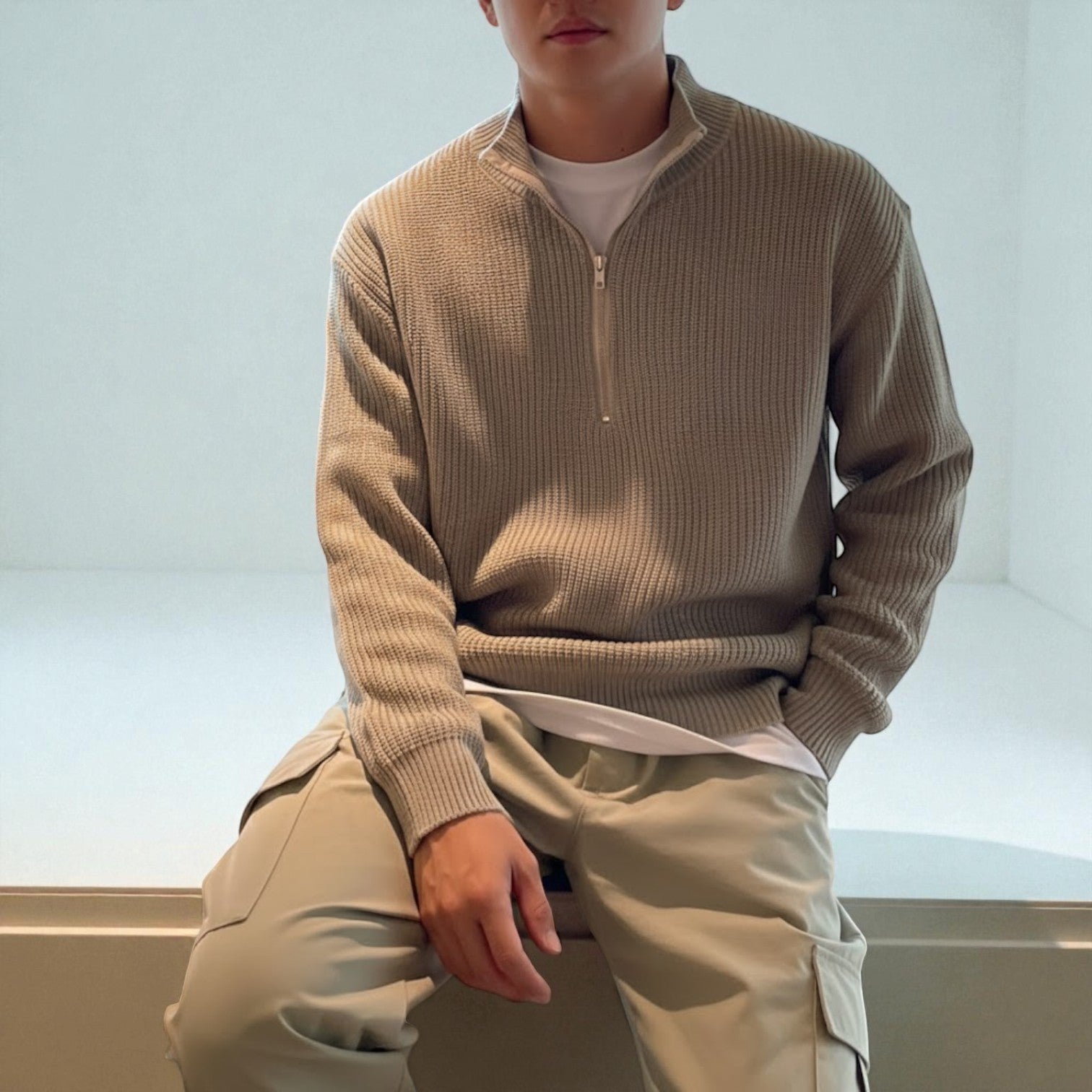 Sandro – Men's Wool Winter Jumper - Sweater - Navy Blue - Jones & Smith