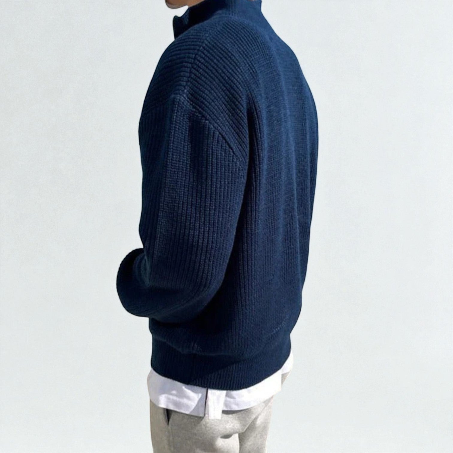 Sandro – Men's Wool Winter Jumper - Sweater - Navy Blue - Jones & Smith