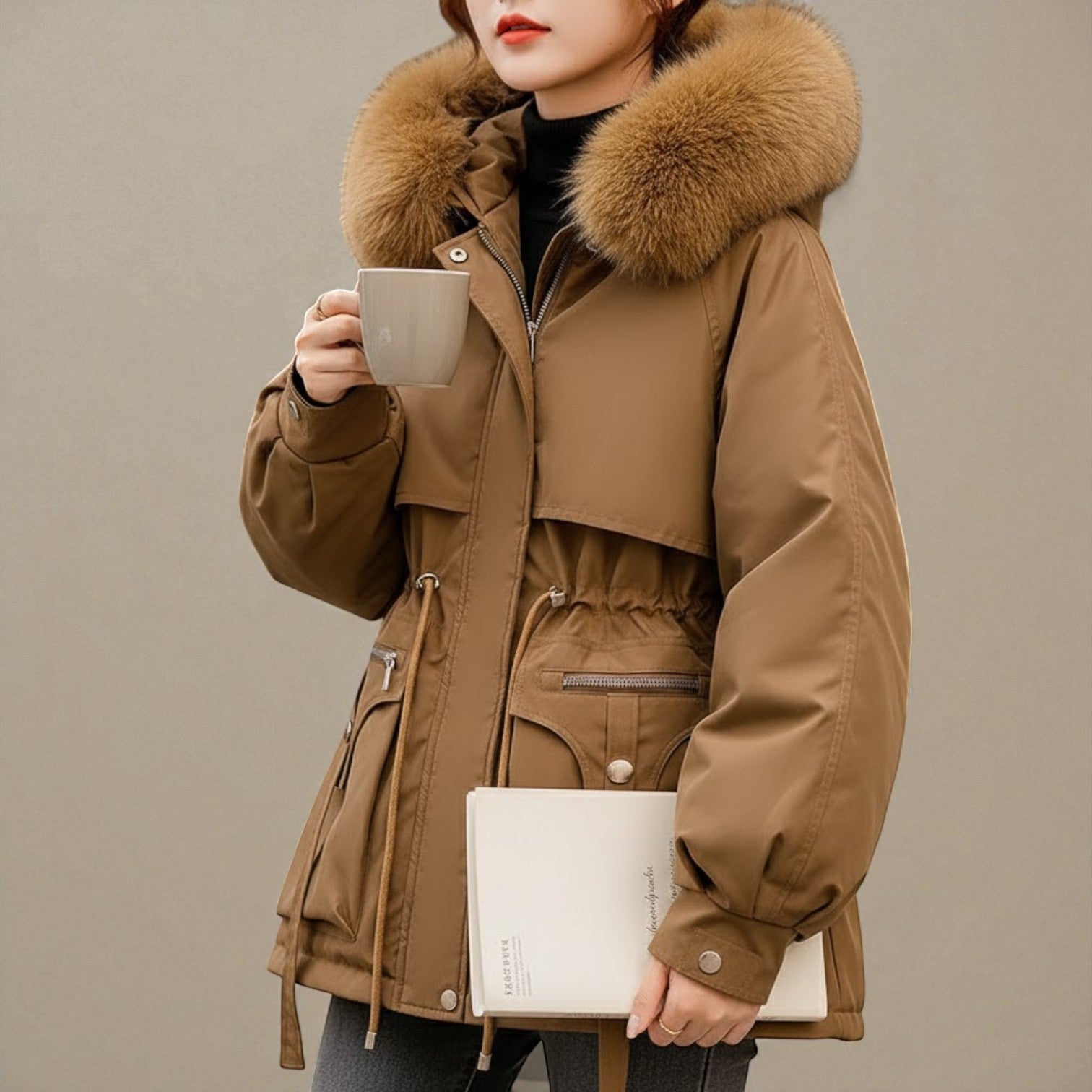 Sienna – Women's Cotton Down Jacket - Jackets - Brown - Jones & Smith