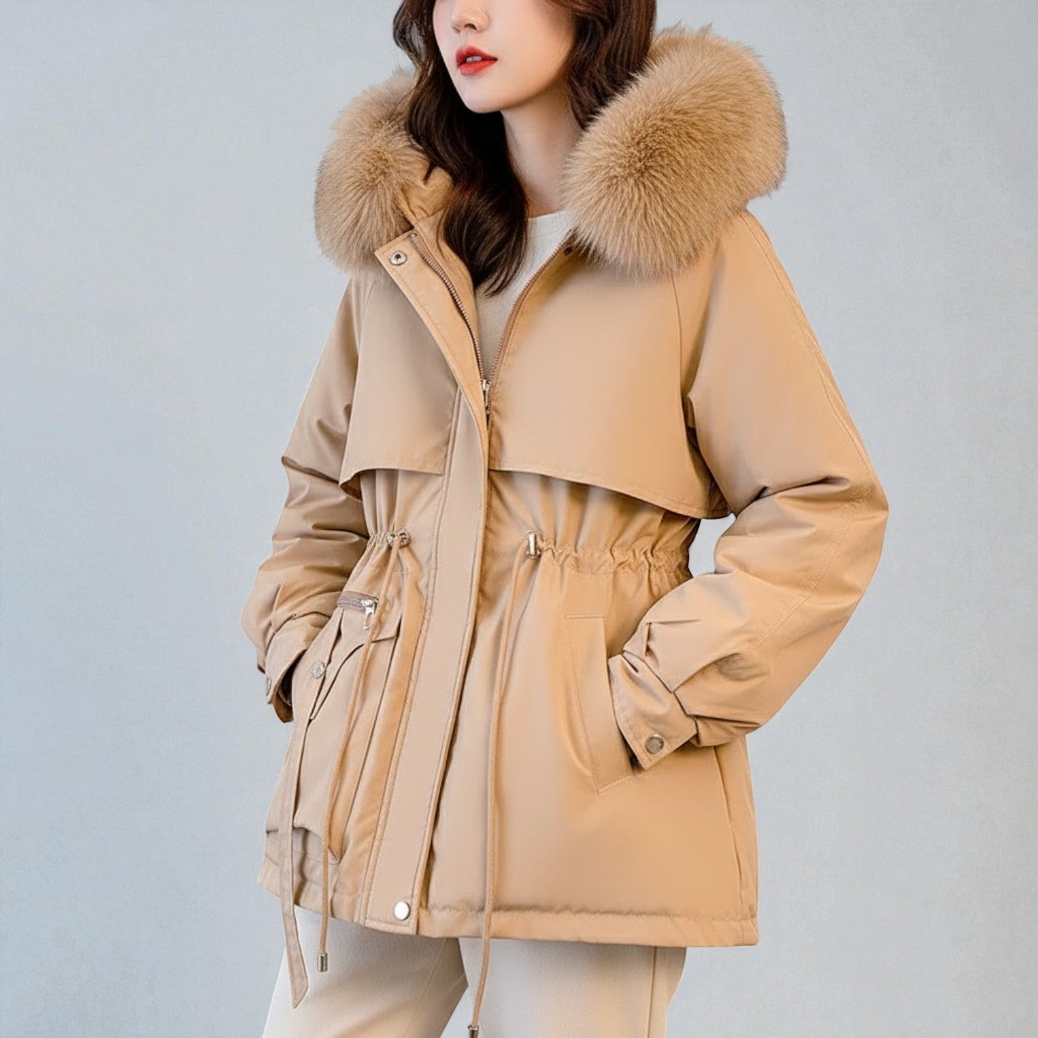 Sienna – Women's Cotton Down Jacket - Jackets - Khaki - Jones & Smith