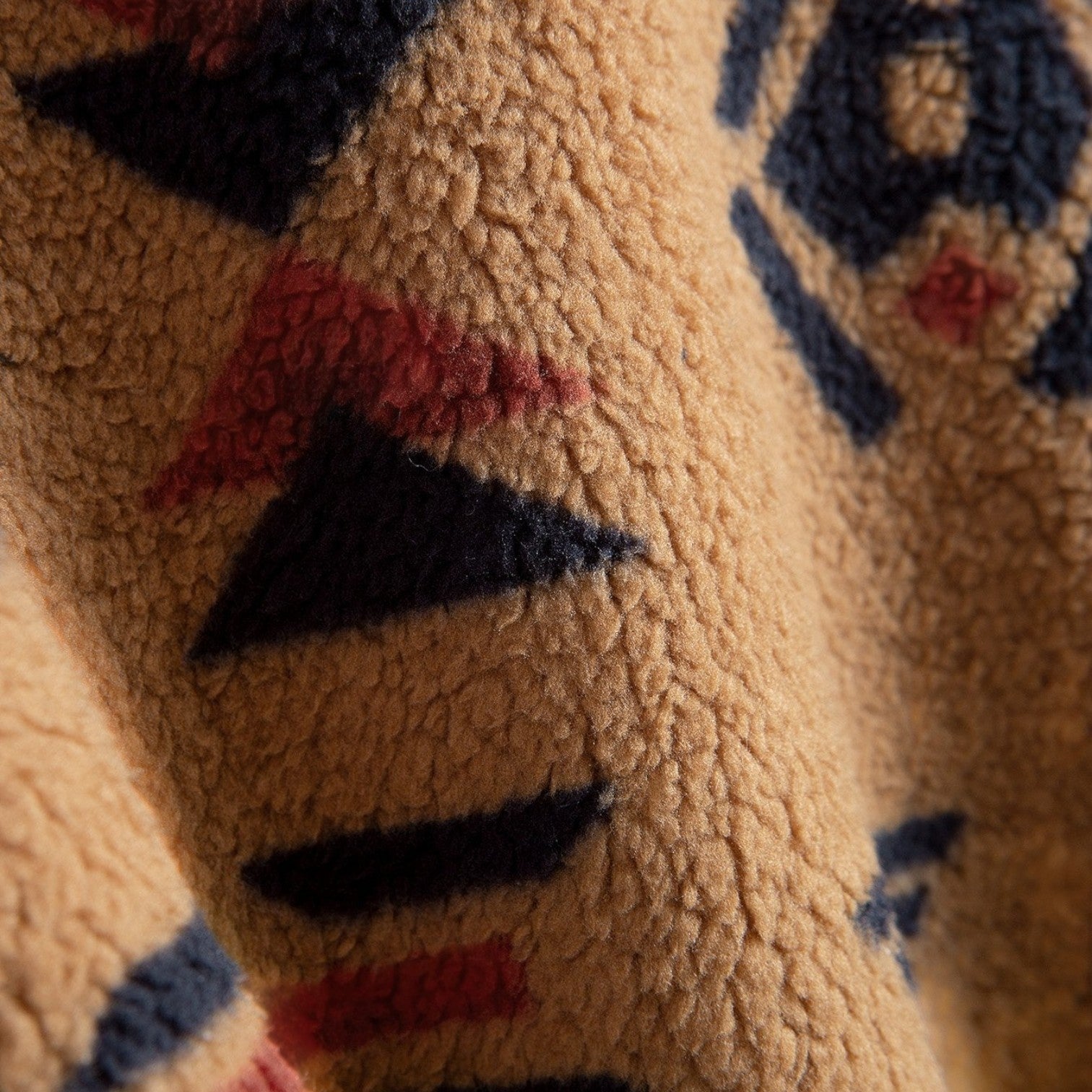 Tamo – Men's Teddy Fleece Jacket with Aztec Pattern - Jacket - Beige - Jones & Smith