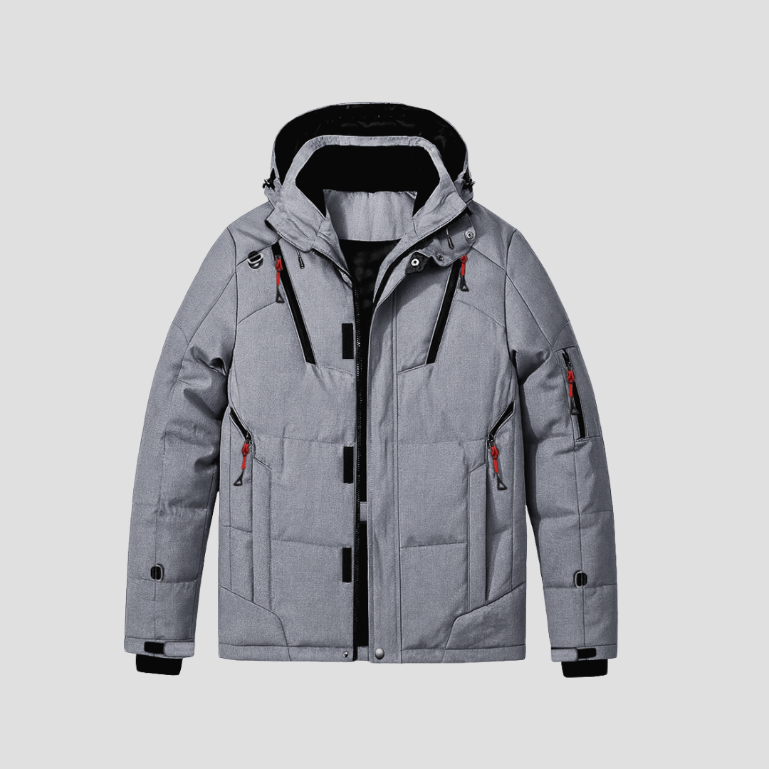 Theo – Men's Winter Jacket in Wool Blend with Warm Insulation - Winter Jacket - Grey - Jones & Smith