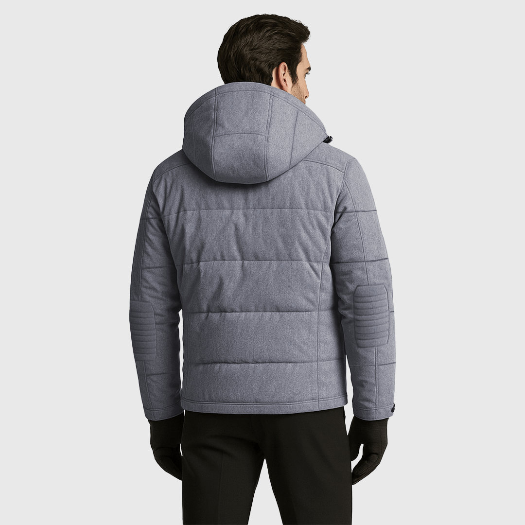 Theo – Men's Winter Jacket in Wool Blend with Warm Insulation - Winter Jacket - Grey - Jones & Smith