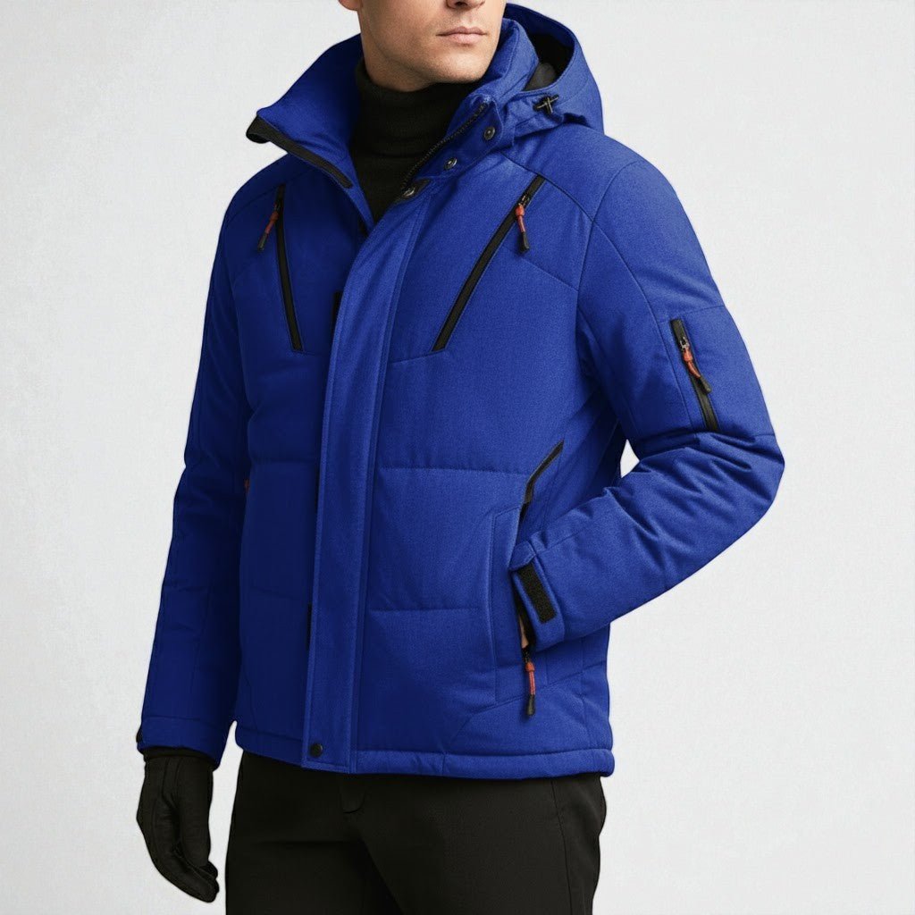 Theo – Men's Winter Jacket in Wool Blend with Warm Insulation - Winter Jacket - Blue - Jones & Smith