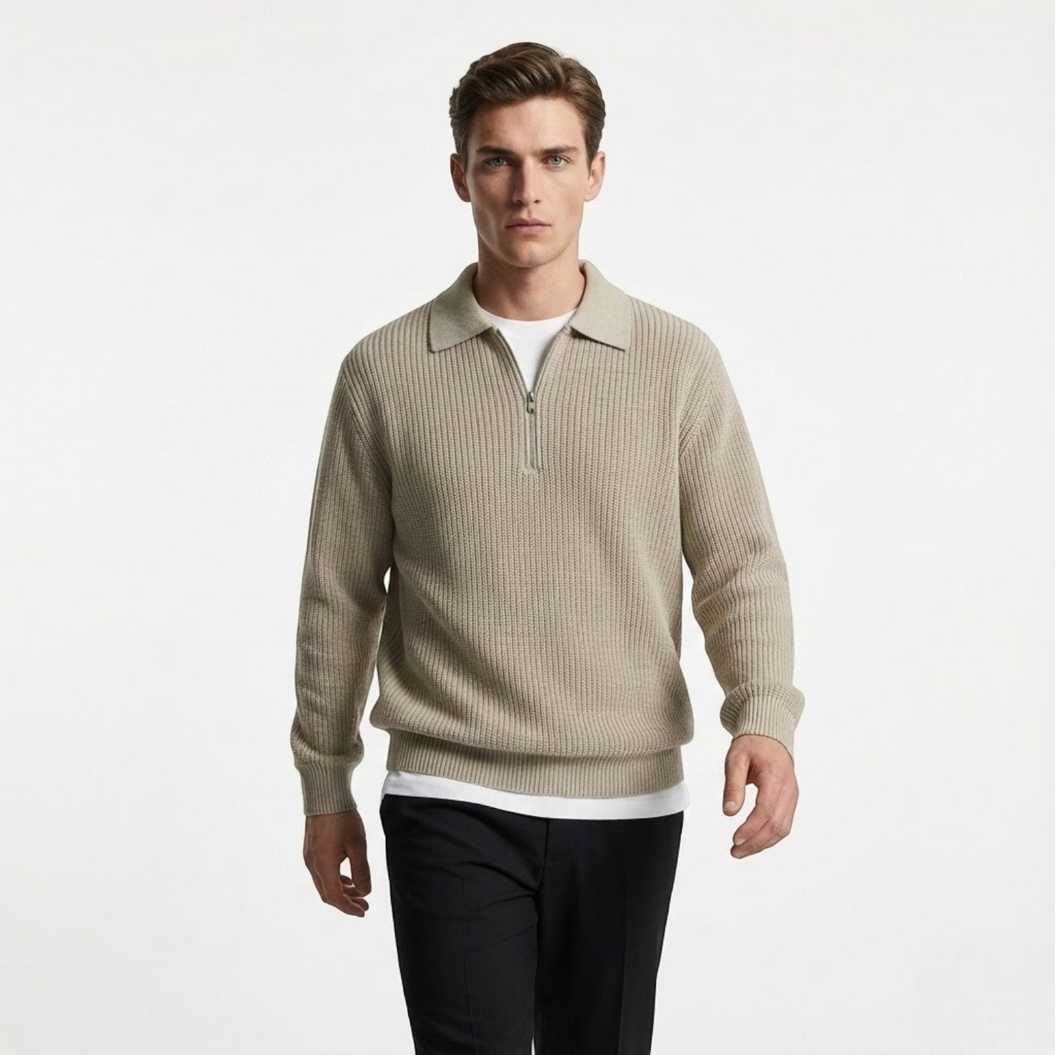Adrian – Men's Wool Zipped Pullover