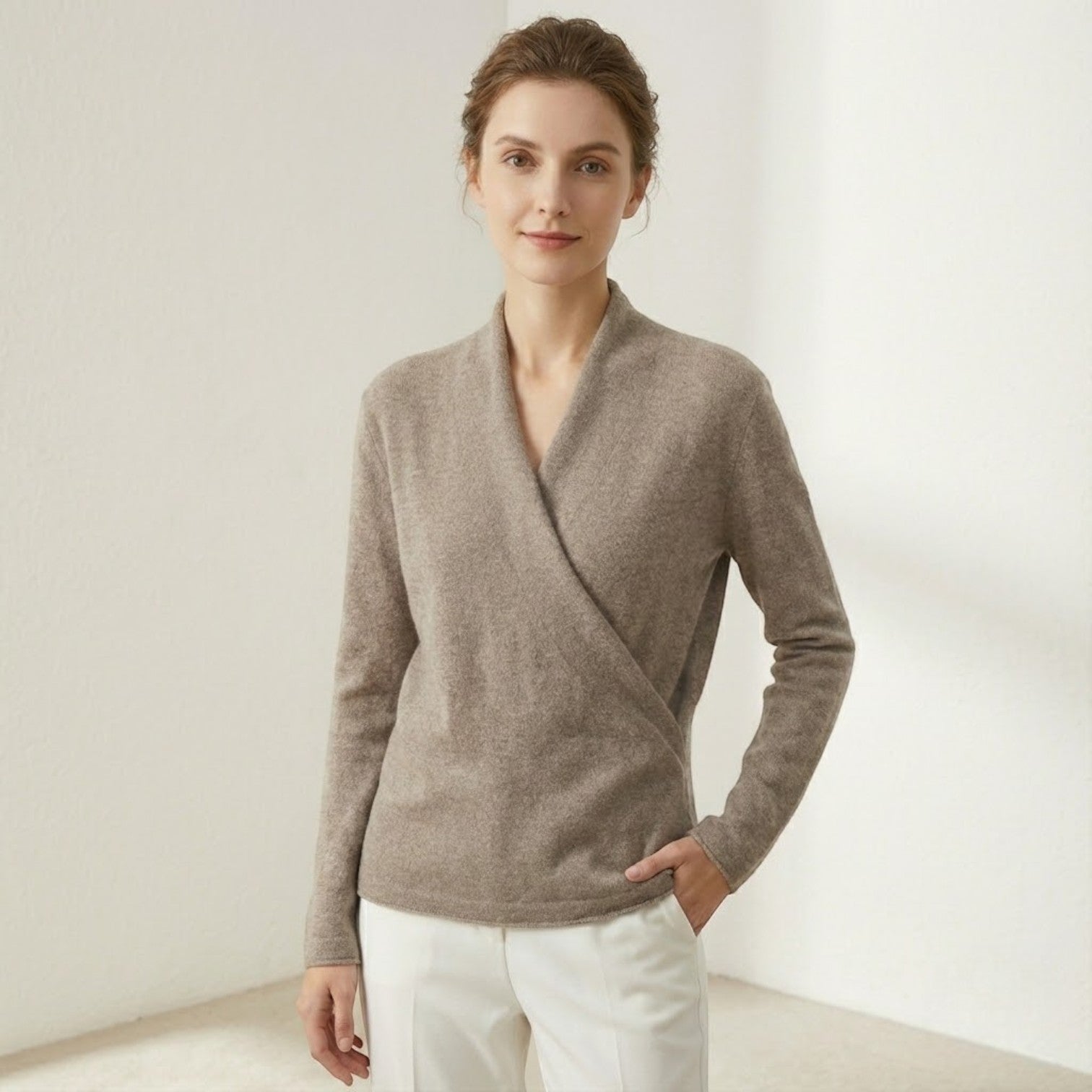 Yelina – Women's Wool Jumper - Sweater - Grey - Jones & Smith