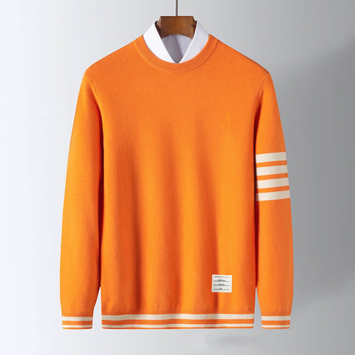 Zaccary – Knitted Jumper with Striped Details - Sweater - Jones & Smith