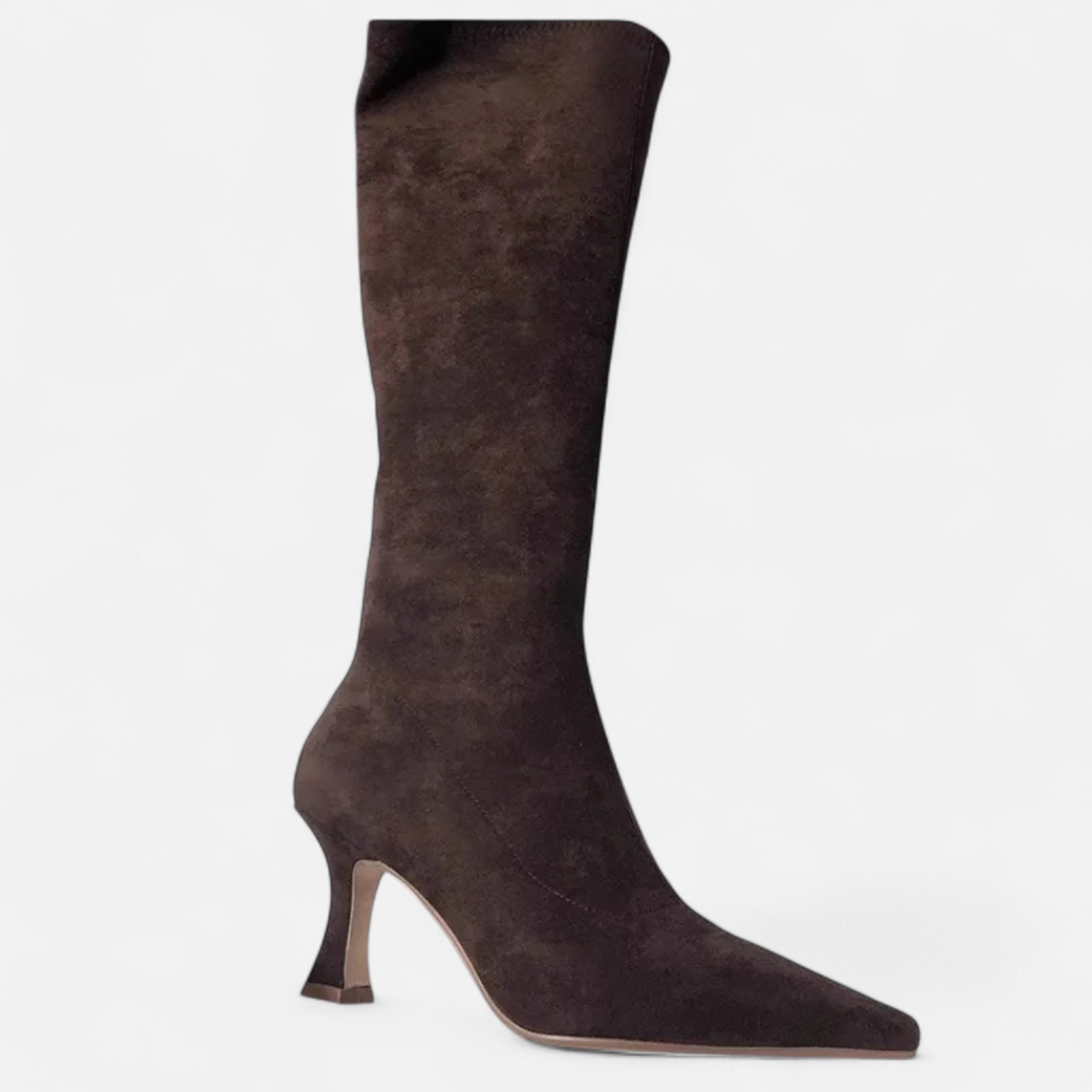 Solène – Women's Suede Knee-High Heeled Boots
