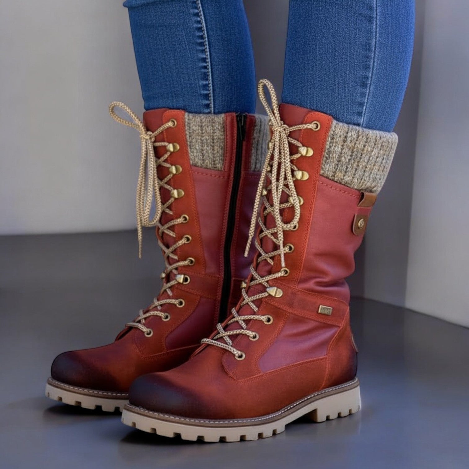 Alina – Women's Winter Boots Waterproof & Non - Slip - Boots - Red - Jones & Smith