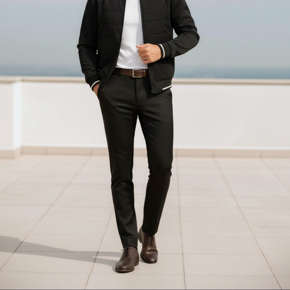 Caio – Men's Cotton Trousers - Pants - Black - Jones & Smith